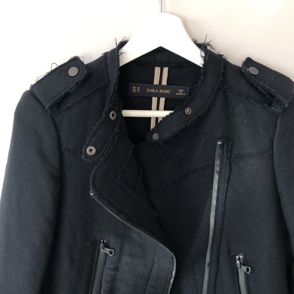 ZARA  Motorcycle Style wool jacket - Picture 3 of 7